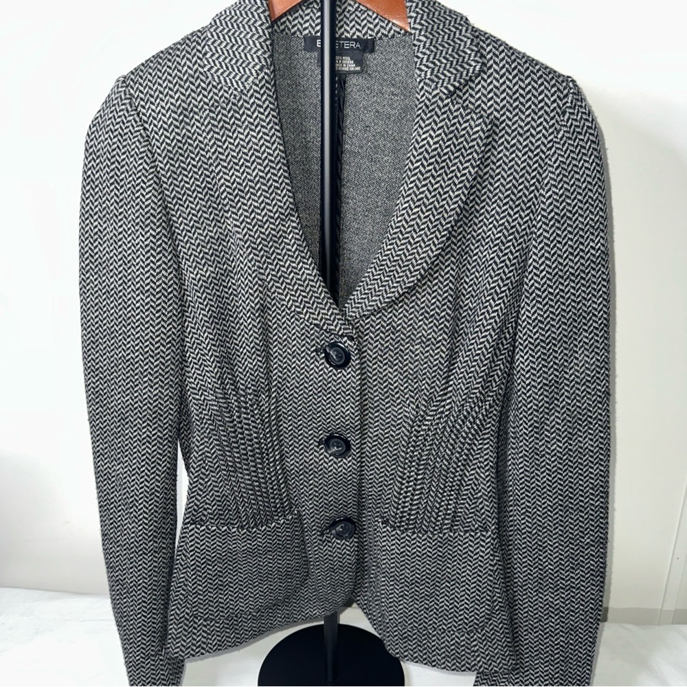 Etcetera Black and White Herringbone Jacket